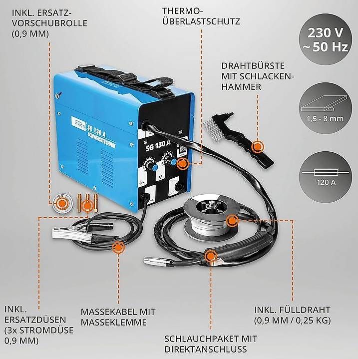Saldatrice a filo continuo Güde SG 130 A 2 Saldatrice a filo continuo Güde SG 130 A - immagine 2