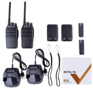 1x coppia Walkie-Talkies con batterie e caricatori 7 MAIN