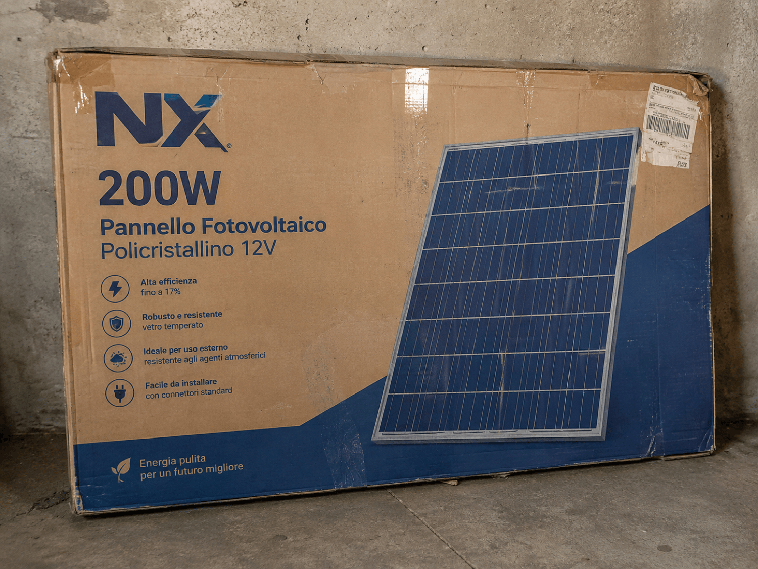 Pannello Fotovoltaico Policristallino per baita (12V, 200W) 1 Pannello Fotovoltaico Policristallino per baita (12V, 200W)